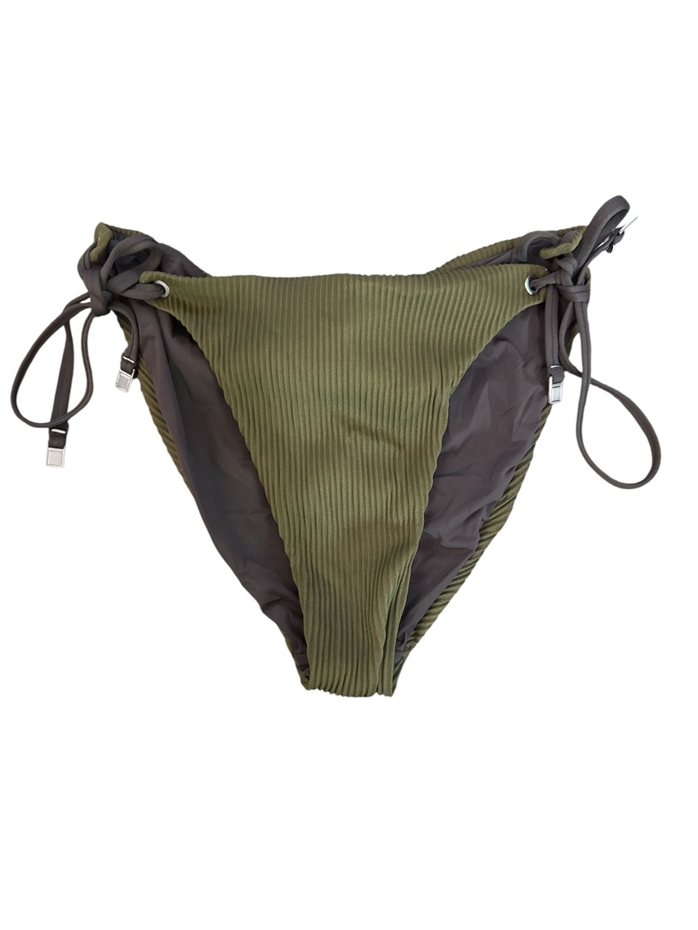 Dolce Vita Olive Green Cheeky Swim Bikini Bottoms Ties at the Sides Size Small